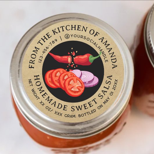 Étiquette de salsa de tomate maison Kraft vintage