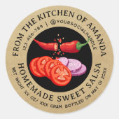 Étiquette de salsa de tomate maison Kraft vintage (Devant)