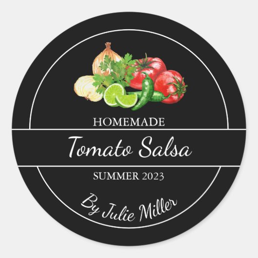 Étiquette de salsa de tomate maison simple (Devant)
