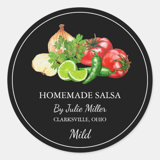 Étiquette de salsa de tomate maison simple (Devant)