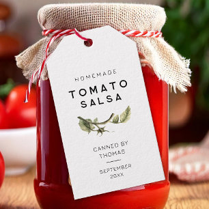 Étiquette de salsa de tomate moderne avec feuille
