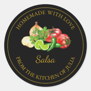 Étiquette de salsa maison Gold Noir