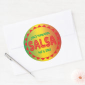 Étiquette de salsa maison rouge, vert et jaune (Enveloppe)