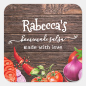 Étiquette de salsa maison rustique (Devant)