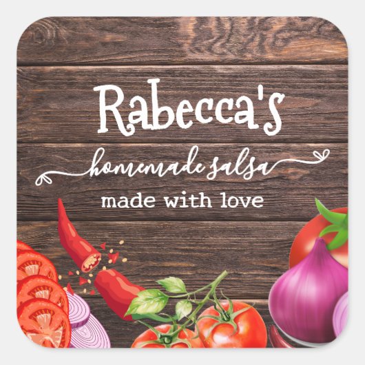 Étiquette de salsa maison rustique (Devant)