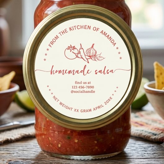 Étiquette de salsa maison vintage