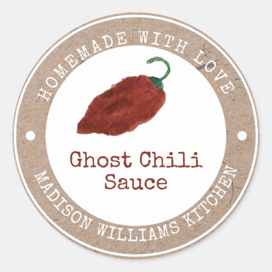 Étiquette de Sauce au Piment Ghost | Faite maison (Devant)