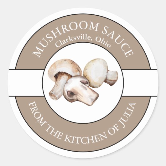 Étiquette de sauce aux champignons (Devant)