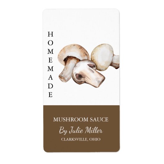 Étiquette de sauce aux champignons maison moderne (Devant)