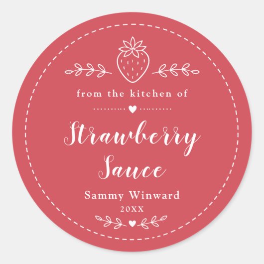 Étiquette de Sauce aux Fraises Maison (Devant)