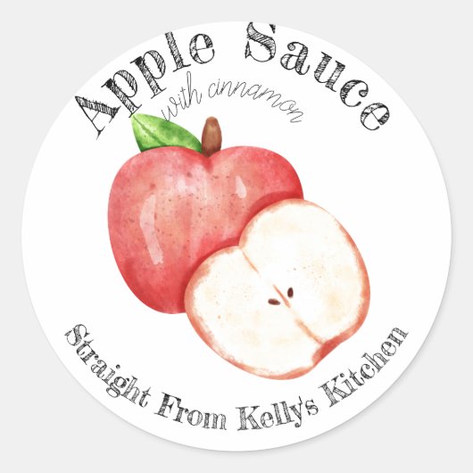 Étiquette de sauce aux pommes et à la cannelle pou (Devant)