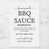 Étiquette de SAUCE BBQ personnalisé (Étiquettes simples)