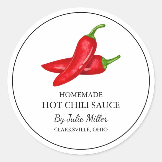 Étiquette de sauce chaud maison simple (Devant)