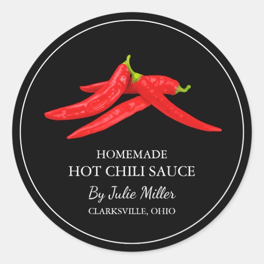 Étiquette de sauce chaud maison simple (Devant)
