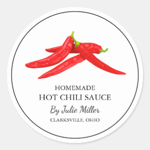 Étiquette de sauce chaud maison simple