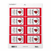 Étiquette de sauce chaude poivron à papier de Caro (Feuille entière)