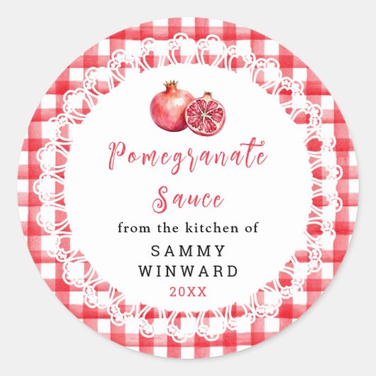 Étiquette de Sauce de Grenade Maison (Devant)