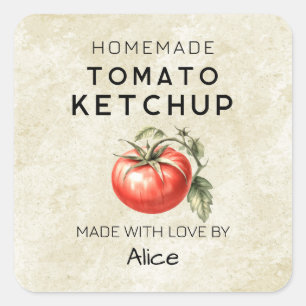 Étiquette de sauce Ketchup maison vintage pour la 