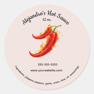 Étiquette de Sauce Mexicaine Flaming Hot Éditables