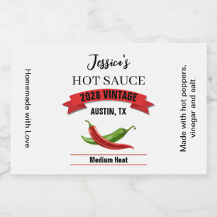 Étiquette de sauce piquante de mariage HS039rt