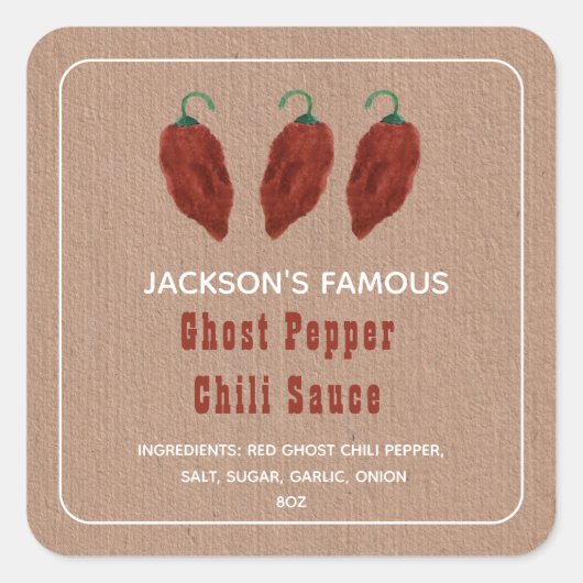 Étiquette de Sauce Piquante Maison Sauce Chili Pim (Devant)