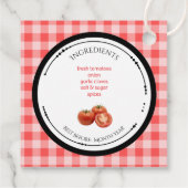 Étiquette de sauce tomate maison avec ingrédients (Dos)