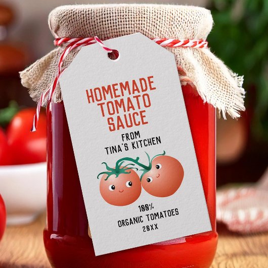 Étiquette de sauce tomate maison avec nom personna