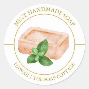 Étiquette de savon à la menthe