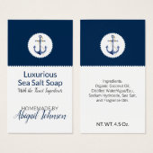 Étiquette de Savon Artisanal à l'Argile et au Sel (Devant & derrière)