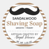 Étiquette de savon artisanal Brown et blanc (Devant)