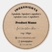 Étiquette de savon artisanal en papier Kraft (Devant)