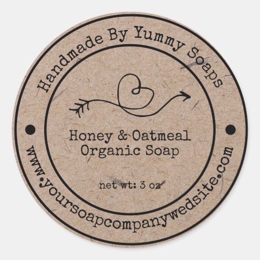Étiquette de savon artisanal |Faux Kraft Papier Do (Devant)