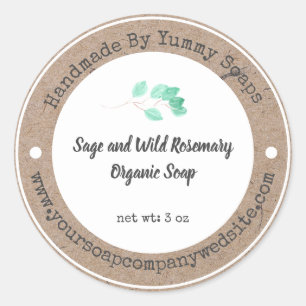Étiquette de savon artisanal   Papier Faux Kraft