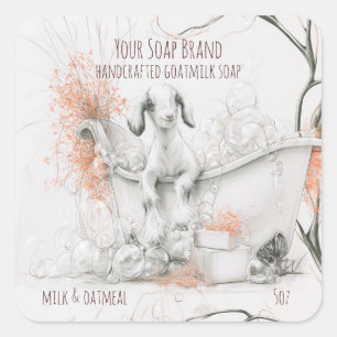 Étiquette de savon artisanale pour bébé chèvre au