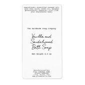Étiquette de savon aspect manuscrit blanc (Devant)