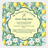 Étiquette de savon au citron, cosmétiques et produ (Devant)