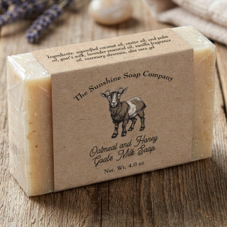 Étiquette de savon au lait de chèvre de style papi