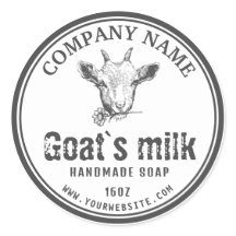 Étiquette de savon au lait de chèvre | Logo de chè