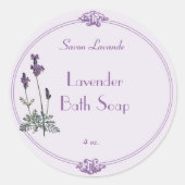 Étiquette de savon de bain à la lavande (Devant)