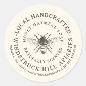 Étiquette de savon de cire d'abeille Miel odeur de (Devant)