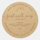 étiquette de savon de lait de chèvre artisanal kra (Devant)