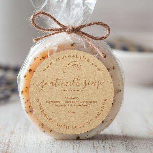 étiquette de savon de lait de chèvre artisanal kra