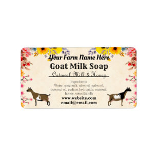 Étiquette de savon de lait de chèvre - lait nain n