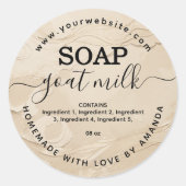 Étiquette de savon de lait de chèvre maison couleu (Devant)