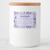 Étiquette de savon de lavande à l'eau violet (Devant)