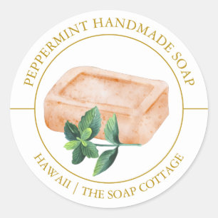 Étiquette de savon de menthe poivrée