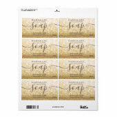 Étiquette de savon de script scintillant doré mode (Feuille entière)