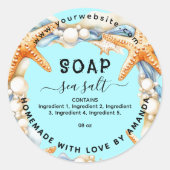 Étiquette de savon de sel de mer maison Aqua (Devant)