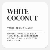 Étiquette de savon d'emballage blanc moderne (Devant)