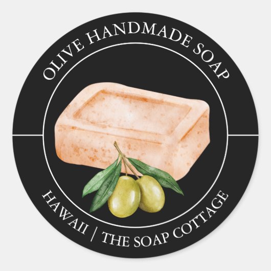Étiquette de savon d'olive (Devant)